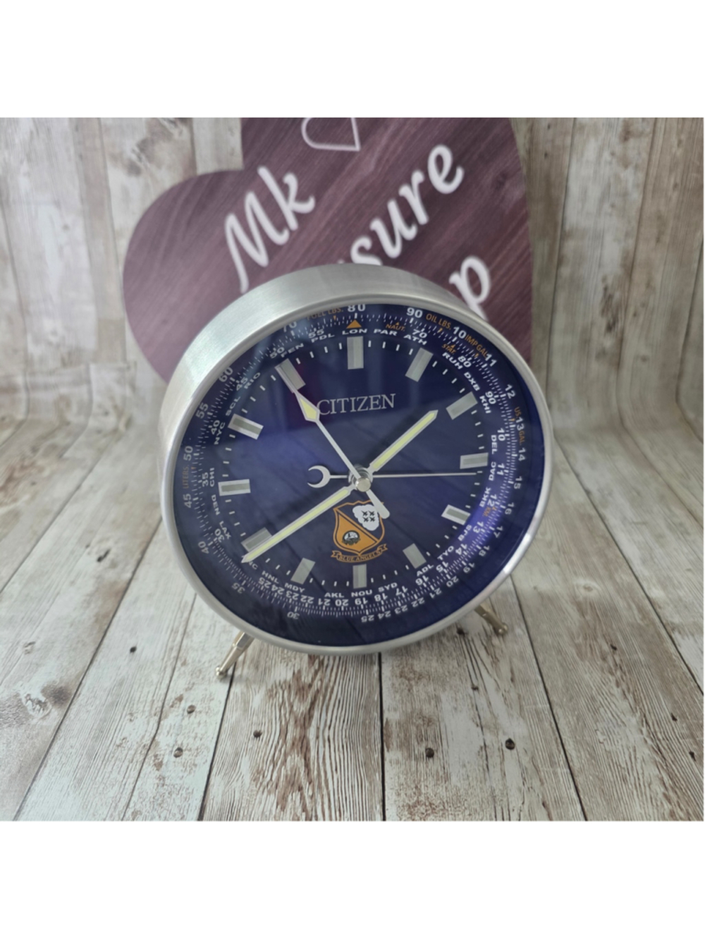 Citizen Blue Angels Alarm Clock Blue and Silver NWOT